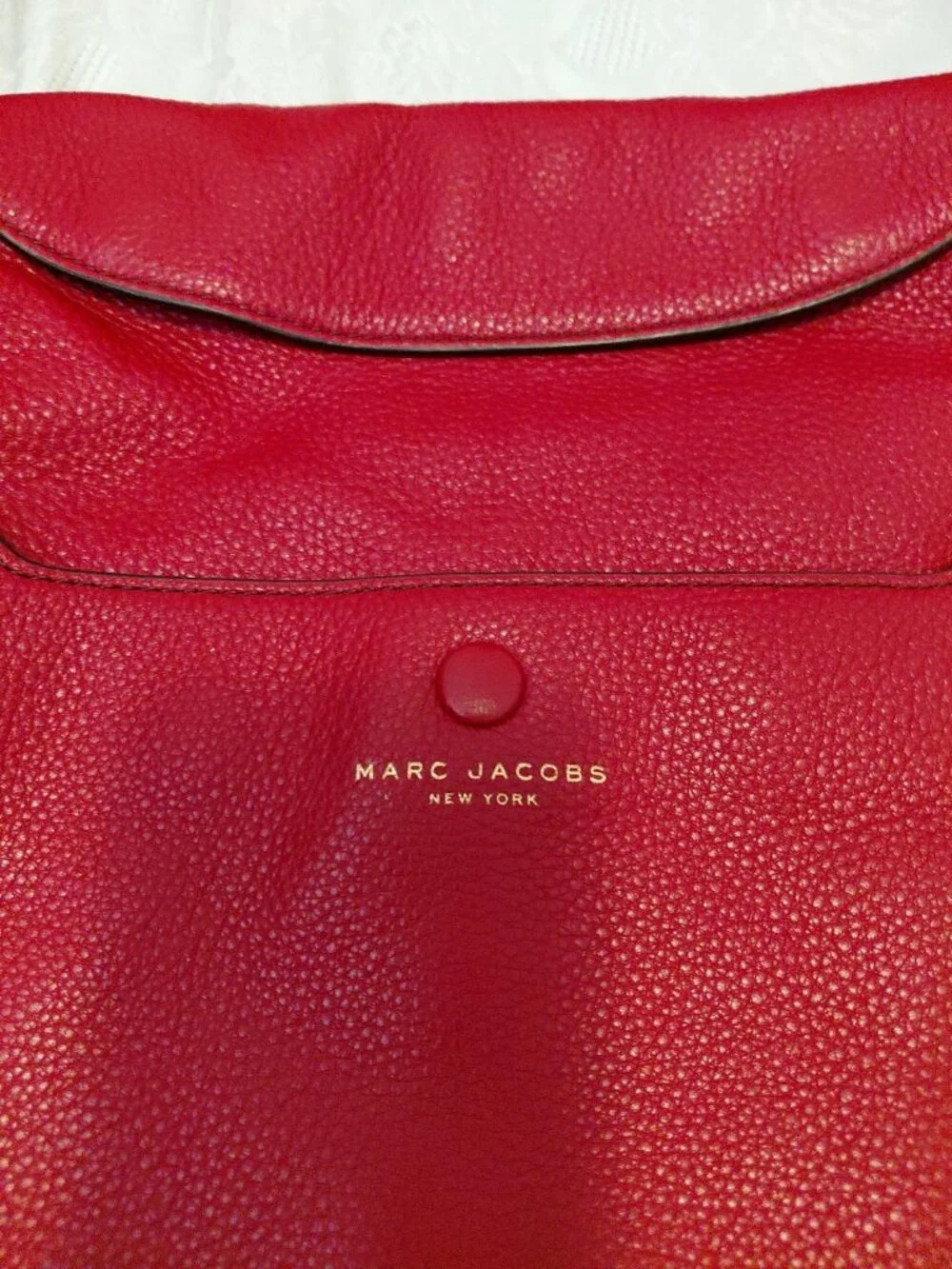 Marc Jacobs Empire City Hobo Red Pebbled Leather with Attachable Crossbody Strap